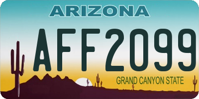 AZ license plate AFF2099