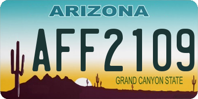 AZ license plate AFF2109