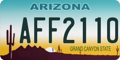 AZ license plate AFF2110