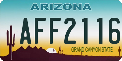 AZ license plate AFF2116