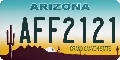 AZ license plate AFF2121