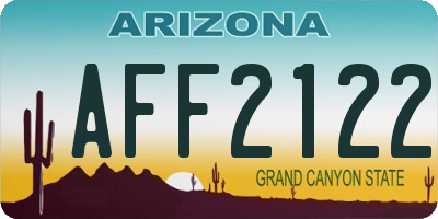 AZ license plate AFF2122