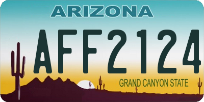 AZ license plate AFF2124