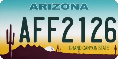 AZ license plate AFF2126
