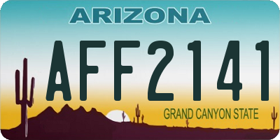 AZ license plate AFF2141