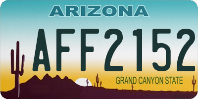 AZ license plate AFF2152