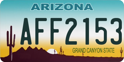 AZ license plate AFF2153