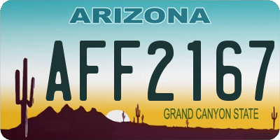 AZ license plate AFF2167