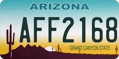AZ license plate AFF2168
