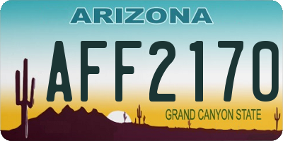 AZ license plate AFF2170
