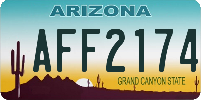 AZ license plate AFF2174