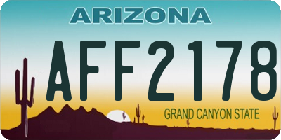 AZ license plate AFF2178