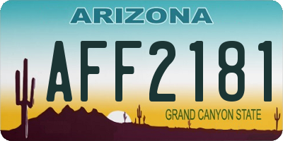 AZ license plate AFF2181