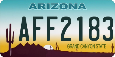 AZ license plate AFF2183