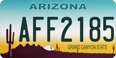 AZ license plate AFF2185
