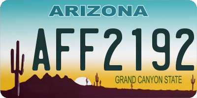 AZ license plate AFF2192