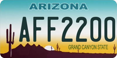 AZ license plate AFF2200