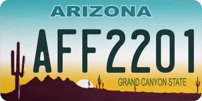 AZ license plate AFF2201