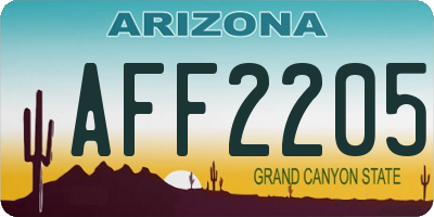 AZ license plate AFF2205