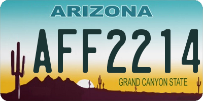 AZ license plate AFF2214