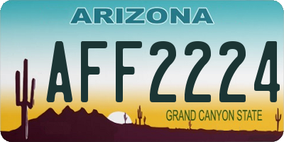 AZ license plate AFF2224
