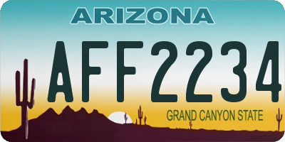 AZ license plate AFF2234