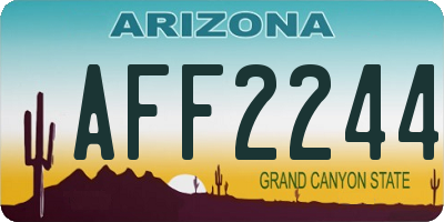 AZ license plate AFF2244