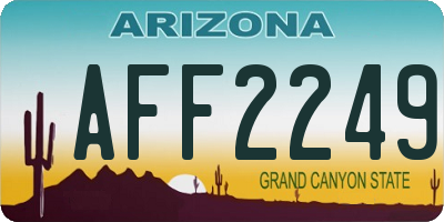 AZ license plate AFF2249