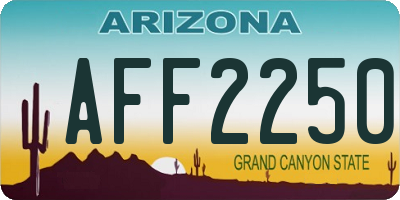 AZ license plate AFF2250