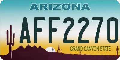 AZ license plate AFF2270