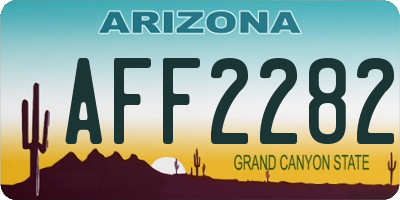 AZ license plate AFF2282