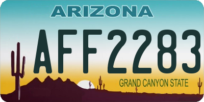 AZ license plate AFF2283