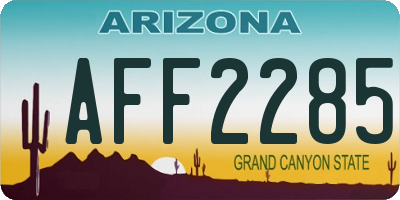 AZ license plate AFF2285