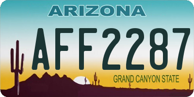 AZ license plate AFF2287