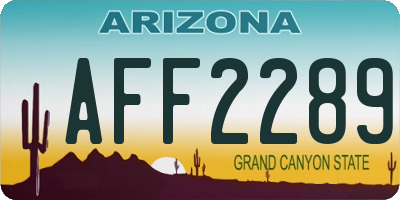 AZ license plate AFF2289