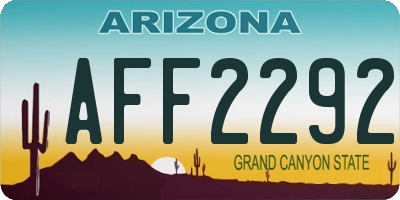 AZ license plate AFF2292