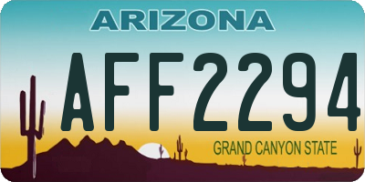 AZ license plate AFF2294