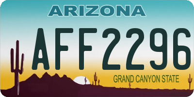 AZ license plate AFF2296