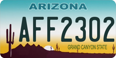 AZ license plate AFF2302