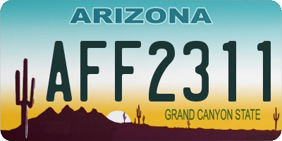 AZ license plate AFF2311