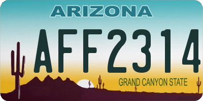 AZ license plate AFF2314