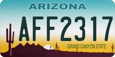 AZ license plate AFF2317