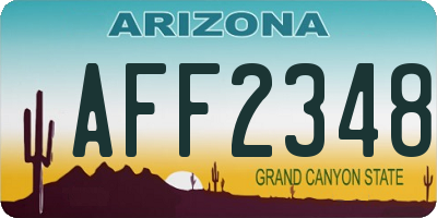 AZ license plate AFF2348