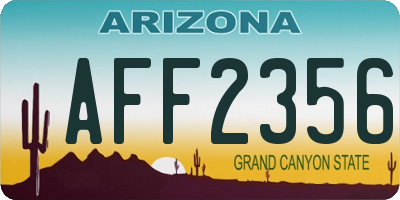 AZ license plate AFF2356