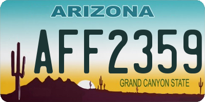 AZ license plate AFF2359