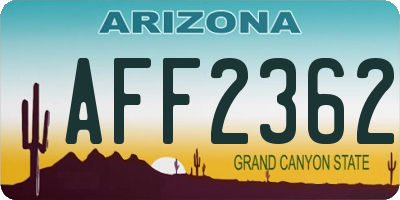 AZ license plate AFF2362