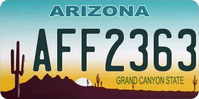 AZ license plate AFF2363
