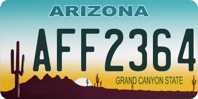 AZ license plate AFF2364