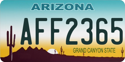 AZ license plate AFF2365