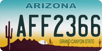 AZ license plate AFF2366